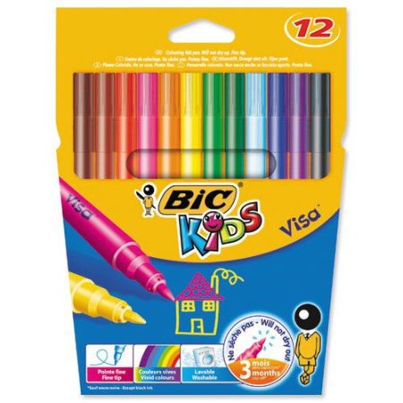 Feutres enfants BIC Kids Visa – 12 couleurs
