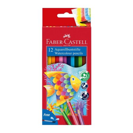 Crayons de couleur aquarellables — boîte de 12 — Faber-Castell 6 crayons de couleur aquarellables boite de 12 faber castell