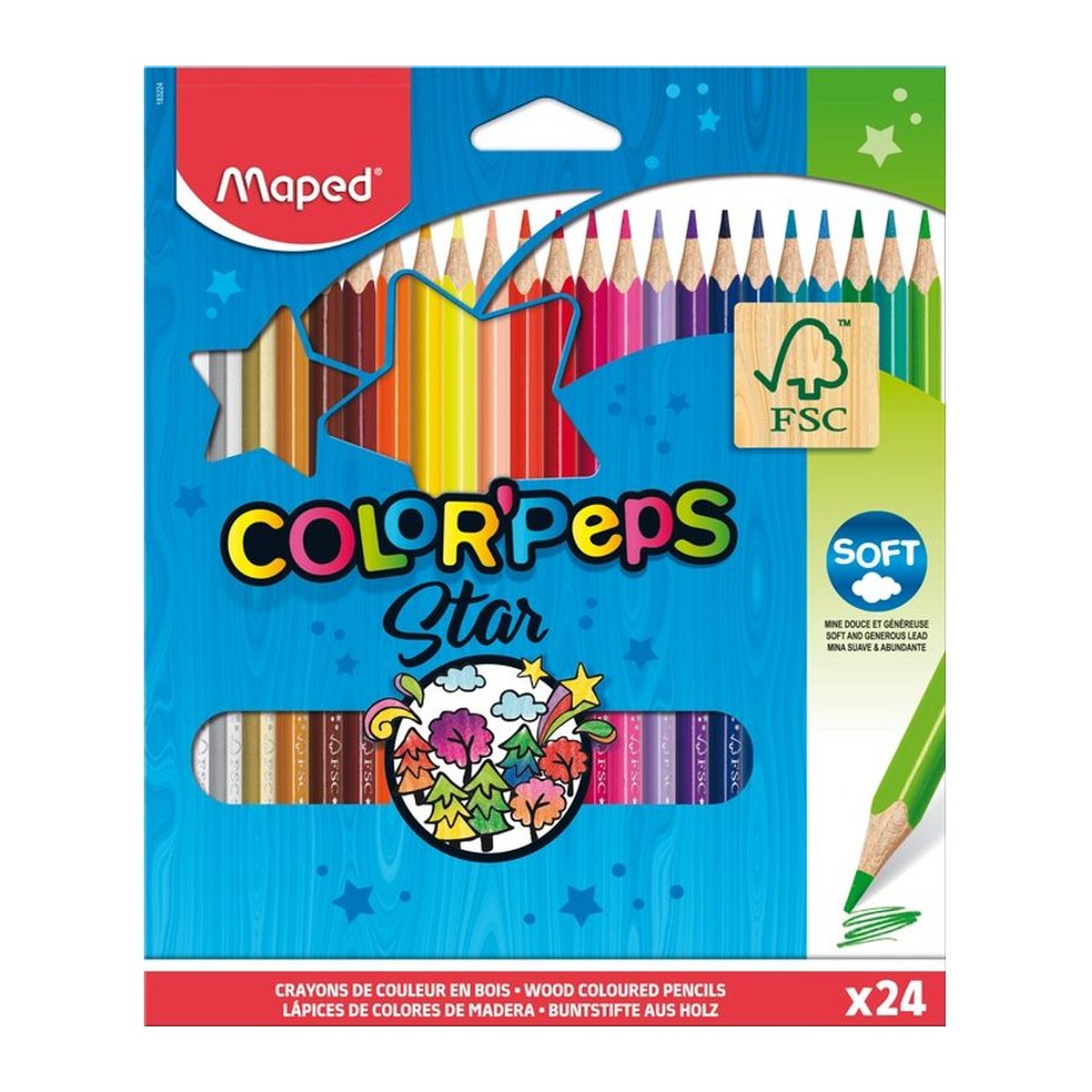 crayons de couleur boite de 24 maped crayons de couleur boite de 24 maped