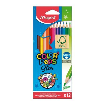 Crayons de couleur Maped Color'Peps — boîte de 12 8 crayons de couleur maped color peps boite de 12
