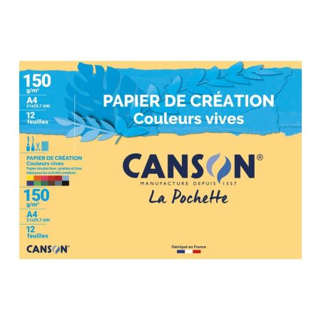 Pochette papier Canson couleurs A4 26 pochette papier canson couleurs a4