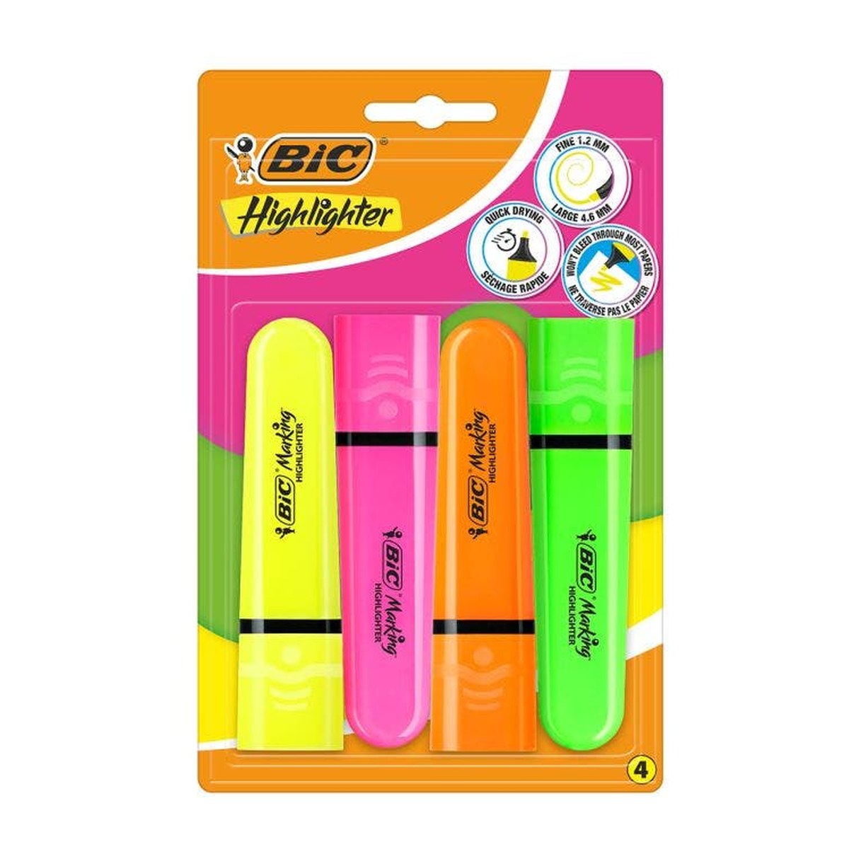 surligneurs bic pochette de 4 fluo surligneurs bic pochette de 4 fluo